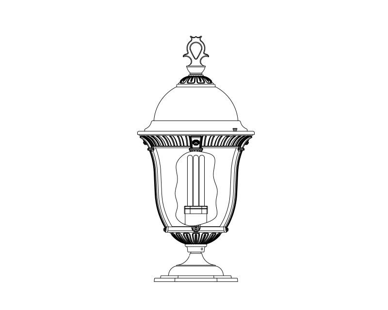 Milano, Medium Fluorescent, aluminum, Pier Mount, Clear glass, (1) 42W CFL, 120V